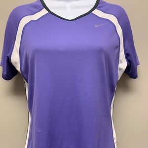 Nike Womens Athletic Shirt Dri-FIT Purple White M